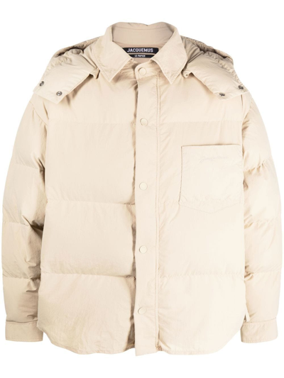 Jacquemus Doudoune Padded Shirt Jacket In Beige