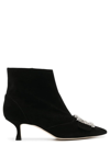 Manolo Blahnik Beylow Crsytal-embellished Ankle Boots