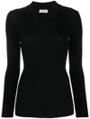 Saint Laurent Rib-knit Collared Sweater