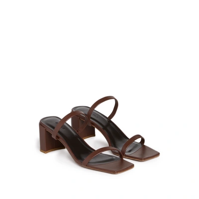 By Far Tanya Sequoia Nappa Leather Sandals In Brown
