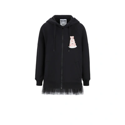 Moschino Sweatshirt Avec Zip Et Capuche En Coton