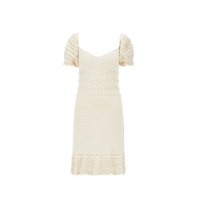 Stella Pardo Angelique Cotton And Linen-blend Dress In Ecru