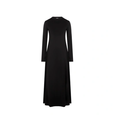 Caes Robe Longue En Coton In Black