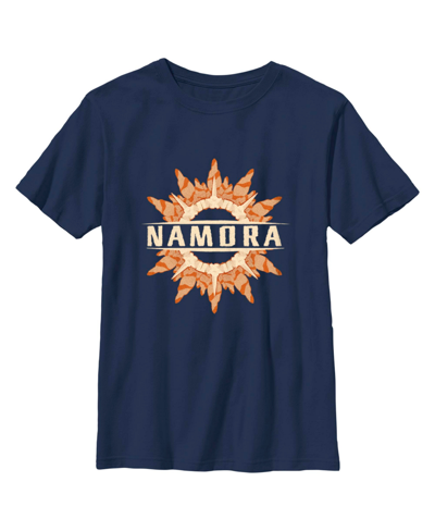 Marvel Kids' Boy's : Black Panther: Wakanda Forever Namora Logo Child T-shirt In Navy Blue