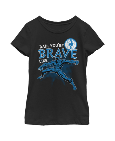 Marvel Kids' Girl's  Dad You're Brave Like Black Panther Child T-shirt