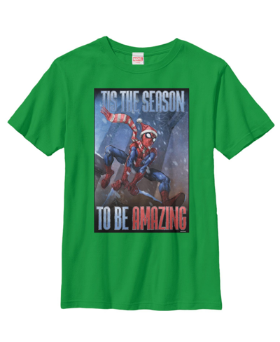 Marvel Boy's  St. Patrick's Day Spider-man Amazingly Lucky Child T-shirt In Kelly Green