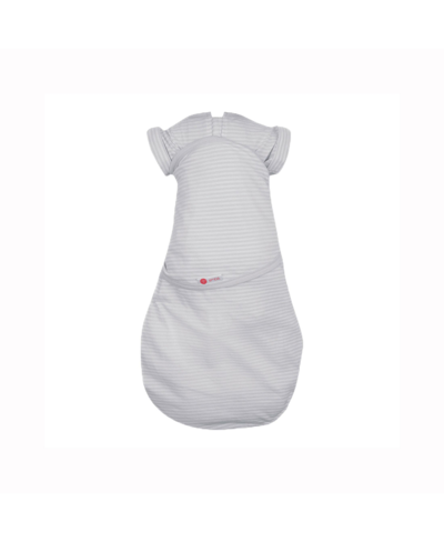 Embe Babies'  Infant Transitional Short Sleeve Swaddle Sack With Arm Snaps (3-6 Months) Arms-in/arms-out, Leg In Grey Stripes