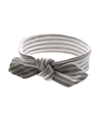 Embe Babies'  Infant Bow Headband, Girls (0-3 Months) In Grey Stripes