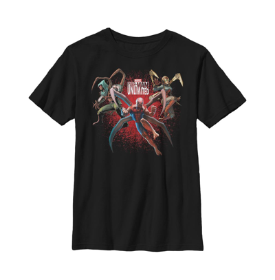 Marvel Kids' Boy's  Spider-man: Miles Morales Game Map Child T-shirt In Black