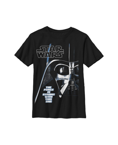 Disney Lucasfilm Kids' Boy's Star Wars Darth Vader Strong Force Child T-shirt In Black