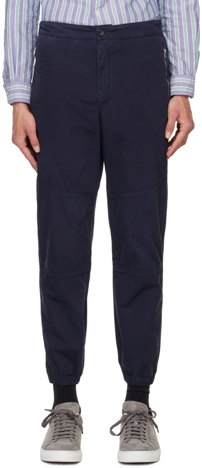 Ps By Paul Smith Navy Paneled Trousers In 49 Blues