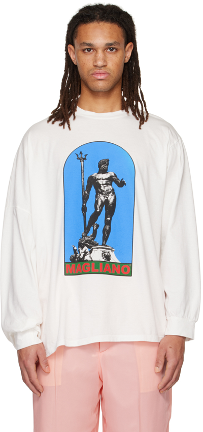 Magliano White Twisted Nettuno Long Sleeve T-shirt In 1 White