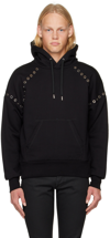 Alexander Mcqueen Eyelets Hooded Sweatshirt In 1000 Black