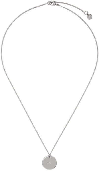 Apc Engraved Logo Pendant Necklace In Rab Argent