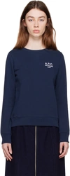 Apc Skye Logo Cotton Sweatshirt In Blue