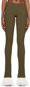 Andreädamo Khaki Flare Trousers In 006 1106 Amazonia