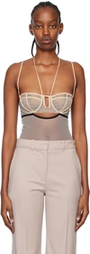 Nensi Dojaka Ssense Exclusive Beige Bodysuit In 462 Stone