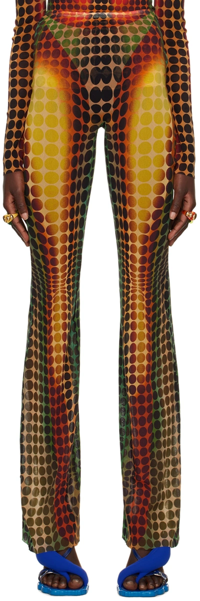 Jean Paul Gaultier Brown Dots Lounge Trousers In Orange