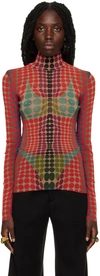Jean Paul Gaultier Orange Dots Turtleneck In 271540-purple/orange