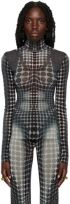 Jean Paul Gaultier Ssense Exclusive Gray Dots Turtleneck In 010200 White/grey/bl