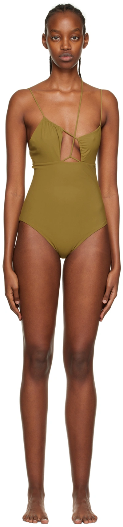 Nensi Dojaka Ssense Exclusive Khaki Swimsuit In 515 Moss