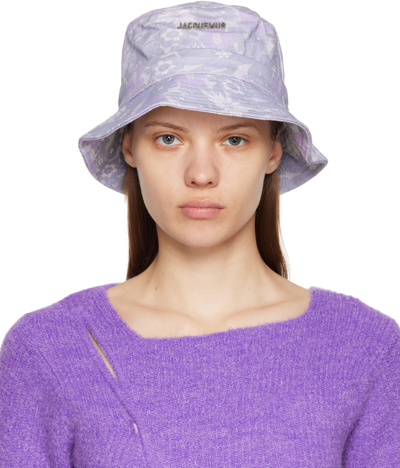 Jacquemus Purple 'le Bob Gadjo' Bucket Hat In 6ag Print Faded Flow