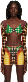Jean Paul Gaultier Orange Dots Long Sleeve T-shirt In 155060-orange/blue/b