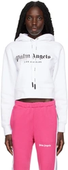 PALM ANGELS WHITE RHINESTONE SPRAYED HOODIE