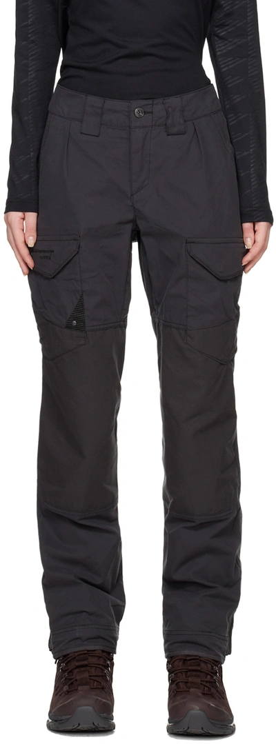 Klättermusen Black Grimner Cargo Pants In 967 Raven-raven