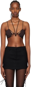 Nensi Dojaka Stretch Gabardine Angular Bra In Cholat Chocolate