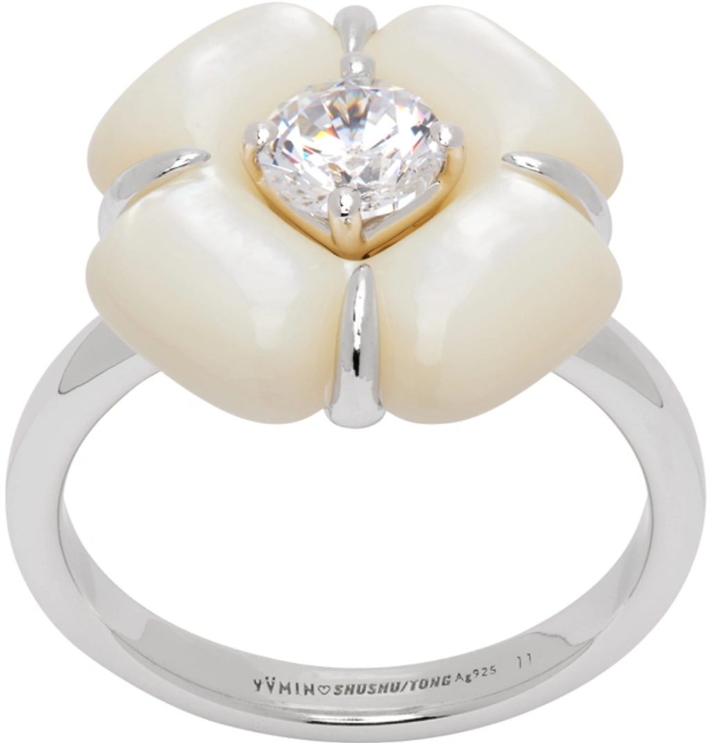 Shushu-tong Silver & White Yvmin Edition Flower Ring | ModeSens