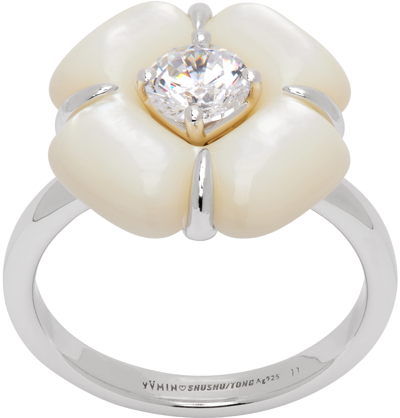 Shushu-tong Silver & White Yvmin Edition Flower Ring | ModeSens