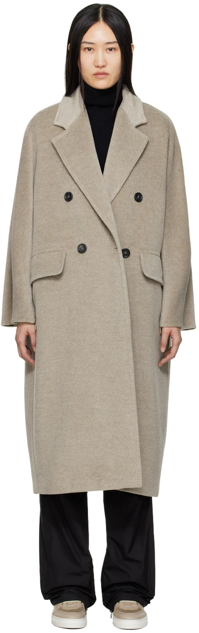 Max Mara Ethel Alpaca And Cashmere-blend Coat In Grey