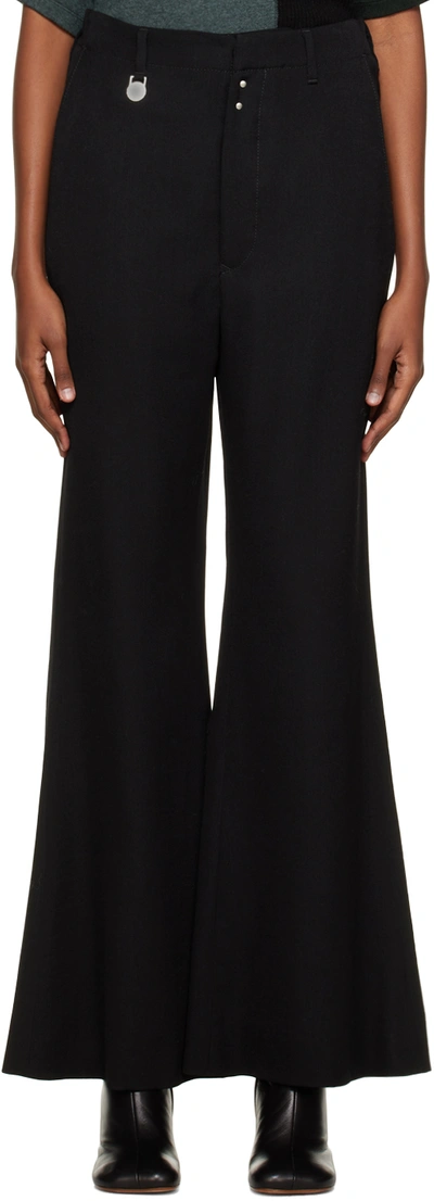 Mm6 Maison Margiela Mid-rise Flared Trousers In Black