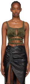 Andreädamo Khaki Cutout Tank Top In 006 1106 Amazonia