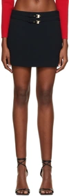 Blumarine Black Buckle Miniskirt In N0990 Nero