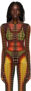 Jean Paul Gaultier Brown Dots Turtleneck In 155060-orange/blue/b