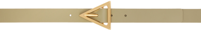 Bottega Veneta Taupe Triangle Belt In Taupe Gold