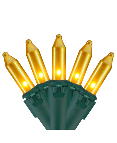 Northlight 100 Count Opaque Mini Christmas Lights With Wire, 28.8' In Gold-tone