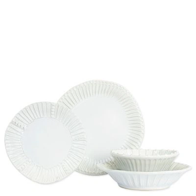 Vietri Incanto Stone Stripe Dinnerware Collection In White