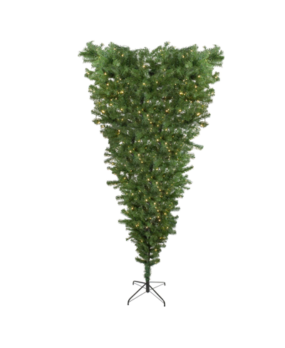 Northlight Pre-lit Spruce Artificial Upside Down Christmas Tree With Warm Led Lights, 7.5' In Green