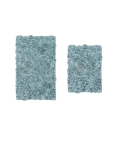 Home Weavers Bell Flower 2-pc. Bath Rug Set In Blue