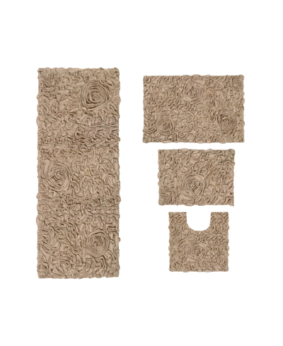 Home Weavers Bell Flower 4-pc. Bath Rug Set In Linen