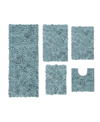 Home Weavers Bell Flower 5-pc. Bath Rug Set In Blue