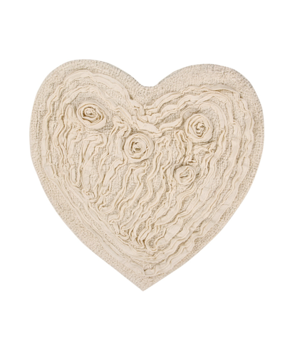 Home Weavers Bell Flower Heart Bath Rug, 25" X 25" In Natural