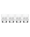 REED & BARTON SLOANE DOUBLE OLD FASHIONED GLASSES, SET OF 4