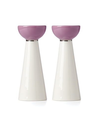 Kate Spade New York Oak Street Candlestick 2 Piece Set In White