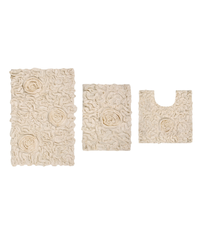 Home Weavers Bell Flower 3-pc. Bath Rug Set In Natural