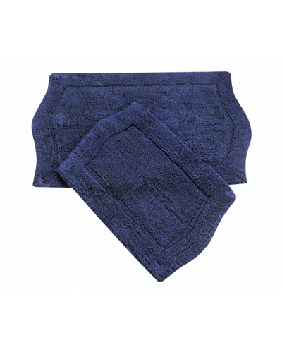 Home Weavers Waterford 2-pc. Bath Rug Set In Navy Blue