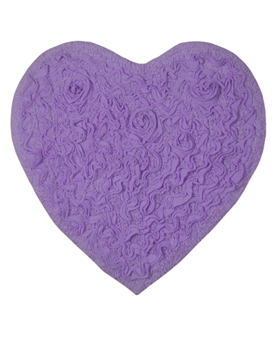 Home Weavers Bell Flower Heart Bath Rug, 25" X 25" In Purple
